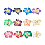 Craftdady 200Pcs Polymer Clay Plumeria Flower Beads Mixed Colors Blossom Floral Spacer Loose Beads Side Drilled 20mm for Hawaiia