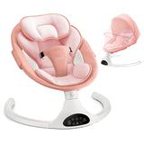 LAREX Baby Swing Infant Swing Electric Toddler Baby Rocker Portable for Newborn Boy Girl, 5 Sway Speeds with Remote Control, 10 