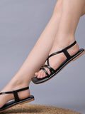 Shoetopia Casual Black Flat Sandals For Women /Eu41,Black,8,B0DFVJ61D6