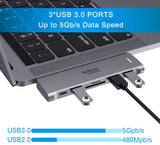 USB C Adapter for MacBook Pro/MacBook Air M1 M2 M3 2021 2020 2019 13 15 16, 6 in 1 USB-C Hub MacBook Pro Accessories with