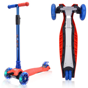 3 Wheel Scooter for Kids, Kids Scooter with Light Up Wheels, Sturdy Deck Design, and 4 Height Adjustable Suitable for Kids Ages 