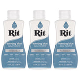 Rit Dye - 8 Oz. Liquid Fabric Dye for Clothing, D cor, and Crafts - Evening Blue (3 Pack)