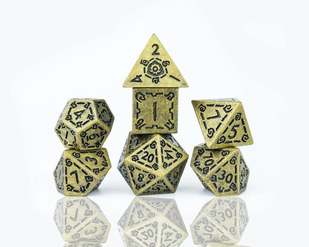 Dice Set - Illusory Metal - Gold (7)