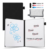 AGM Portable White Board Dry Erase Notebook, 8.4 x 6 Double Sided Folding Whiteboards with 3 Pens, Small Travel Dry Erase Board 