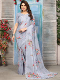 Satrani Womens Pure Georgette Saree (2024S566N_3112S2152N_Mauve Purple | Grey)