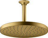 KOHLER 76465G2MB Awaken Rainhead Showerhead, 10 inches, Vibrant Brushed Moderne Brass