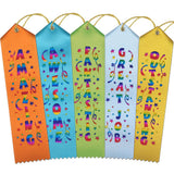 RibbonsNow Fun Award Ribbons 50 Total Ribbons 10 Each of Amazing, Awesome, Fantastic, Great Job, and Outstanding with Card &