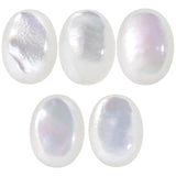 Nupuyai Pack of 5 Oval White Shell Cabochons for Jewelry Making, Cabochons Flatback DIY Art Project Jewelry Making Supplies, 12x