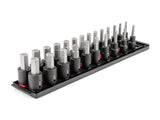 TEKTON 1/2 Inch Drive Hex Impact Bit Socket Set with Rails and Tray, 24-Piece (1/4-3/4 in., 6-19 mm) | SIB92201