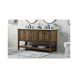 Elegant Decor Metropolis 60 Aluminum Mdf Double Bathroom Vanity In Driftwood