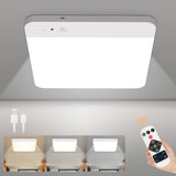 WhitePoplar Rechargeable Motion Sensor Closet Light with Remote - Magnetic Wireless Ceiling Lights Battery Operated, 400LM Close