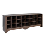 Prepac Cabinet Shoe Cubby Bench, 15.5D x 60W x 20.25H, Brown