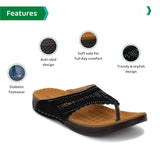 Ortho Joy Doctor Slipper For Women Fancy || Orthopedic Women'S Slipper || Regular Wear Slippers For Women,Black,6,B0C411YSCG