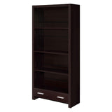 Benjara Wooden Bookcase With 3 Shelves And 1 Drawer, Brown
