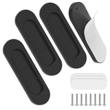 YogePote 4 Pack Self Stick Sliding Door Handles, Aluminum Alloy 4 Inch Self Adhesive Cabinet Knobs for Push-Pull Glass Barn Door