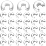 Beebeecraft 1 Box 200Pcs Half Round Open Crimp Beads 925 Sterling Silver Plated Crimping Bead 5mm Stoppers Knot Covers End Tip C