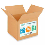 Extra Large Shipping & Moving Boxes 20L x 20W x 16H (20-Pack) - Extra Strength 200 lb vs Regular - Corrugated Packing Boxes for 