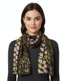 Fabtone WomenS Poly Cotton Scarf Stole Sparkle Glitter Print, Black Gold Multi, Soft Fabric, Summer Accessory, 100X180 Cm, Ne