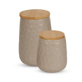 Stone Matte Dimple Texture Ceramic Canister Set/2