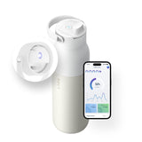 LARQ Bottle PureVis 2 23 oz - UV Water Purifier with Self-Cleaning, App Hydration Tracking, Filter Straw, Detachable Handle, Dou