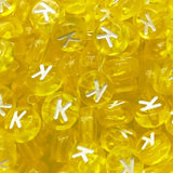 200PCS Letter Beads 4x7mm Acrylic Colorful Transparent Letter K Beads for Jewelry Making Bracelet