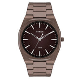 Timex Analog Watch For Man With Brown Round Dial & Brown Stainless Steel Bracelet Band Water Resistant Men'S Wrist Watches - Twe