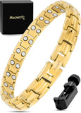 MagnetRX Women's Ultra Strength Magnetic Bracelet - Titanium Magnetic Bracelets for Women - Adjustable Length with Sizing Tool (