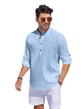 Bellstone Men'S Cotton Blend Solid Regular Fit Kurta (Kurta1500_Single_Sky Blue_Large