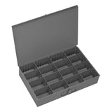 Durham 13195 Gray Cold Rolled Steel Adjustable Compartment Large Expando Box, 18 Width x 3 Height x 12 Depth
