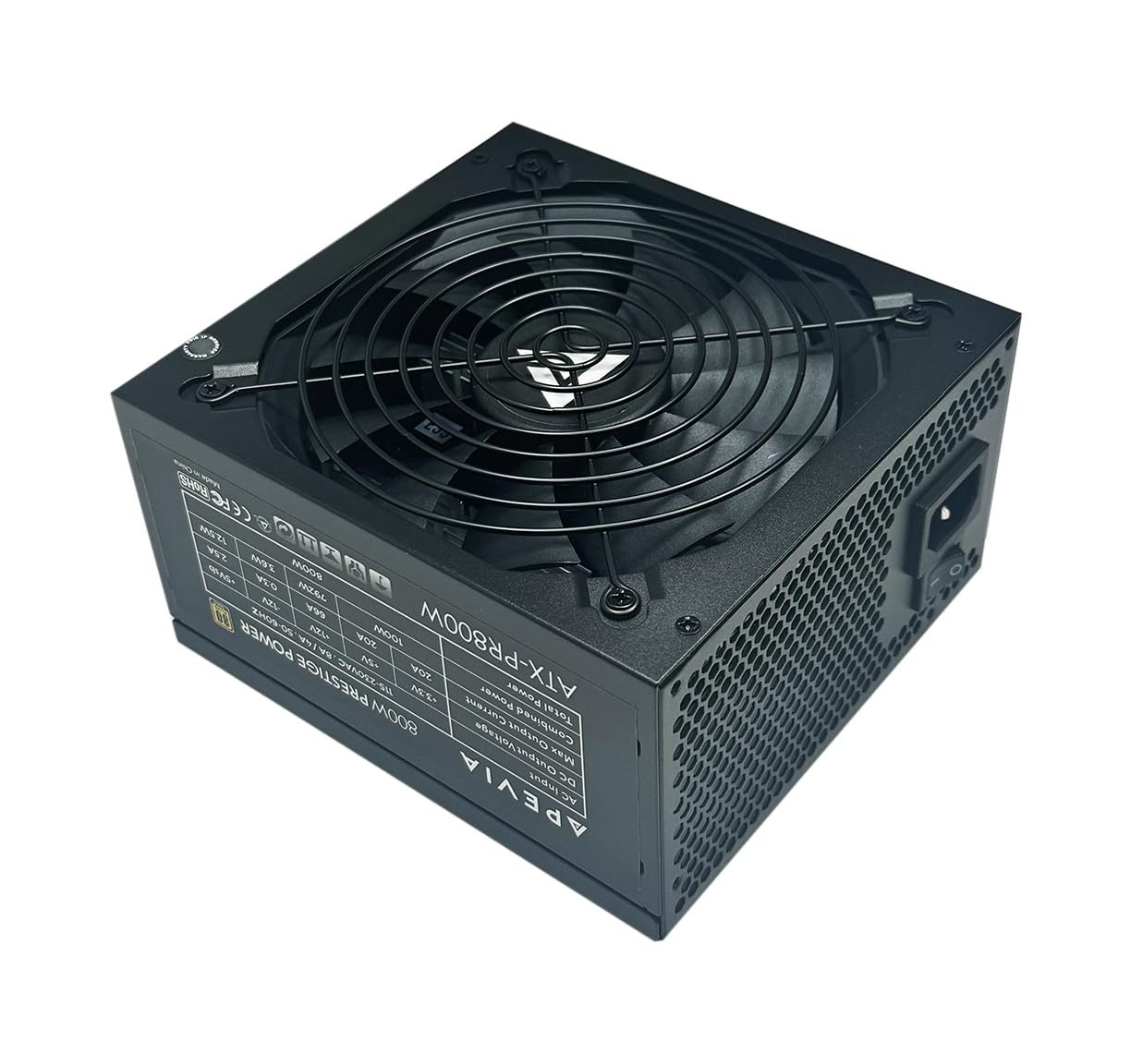 Apevia Atx-Pr800W Prestige 800W 80+ Gold Certified, Rohs Compliance, Active Pfc Atx Gaming Power Supply