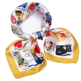 Bdelrinque Square Scarf, Cat Themed Head Scarf, 70X70Cm White Fashion Accessory, Stylish Daily Decor For Style Enthusiasts