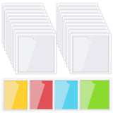 Outus 200 Pack Self Adhesive Index Card Pockets with Top Open for Loading, Clear Plastic Labels Holders for Organizing and Prote