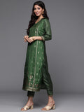 Libas Women'S Silk Blend Kurta Sets (33344O_Green Green Xl