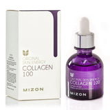 MIZON Collagen 100 Korean Ampoule with Concentrated Marine Collagen Elasticity Booster Serum Peptides Deep Hydration (1.01 fl. o