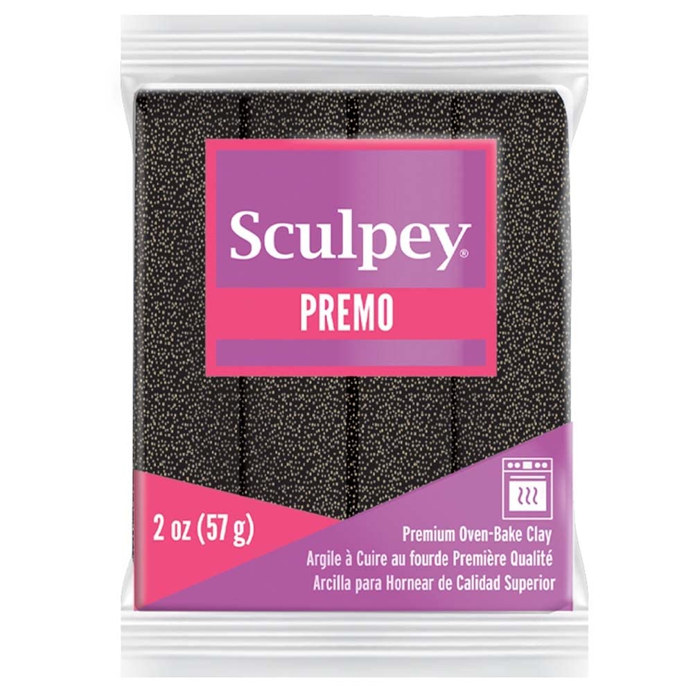 Sculpey PremoPolymer Oven-Bake Clay, Twinkle Twinkle Black Glitter, Non Toxic, 2 Oz. Bar, Great For Jewelry Making, Holiday,