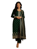 Libas Women's Silk Blend Kurta Sets (48058_Bottle Green
