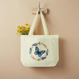 ERKOON Canvas Tote Bag Embroidery Kit for Beginners, Floral Arts Crafts Cross Stitch Kits for Adults Including Stamped Embroider