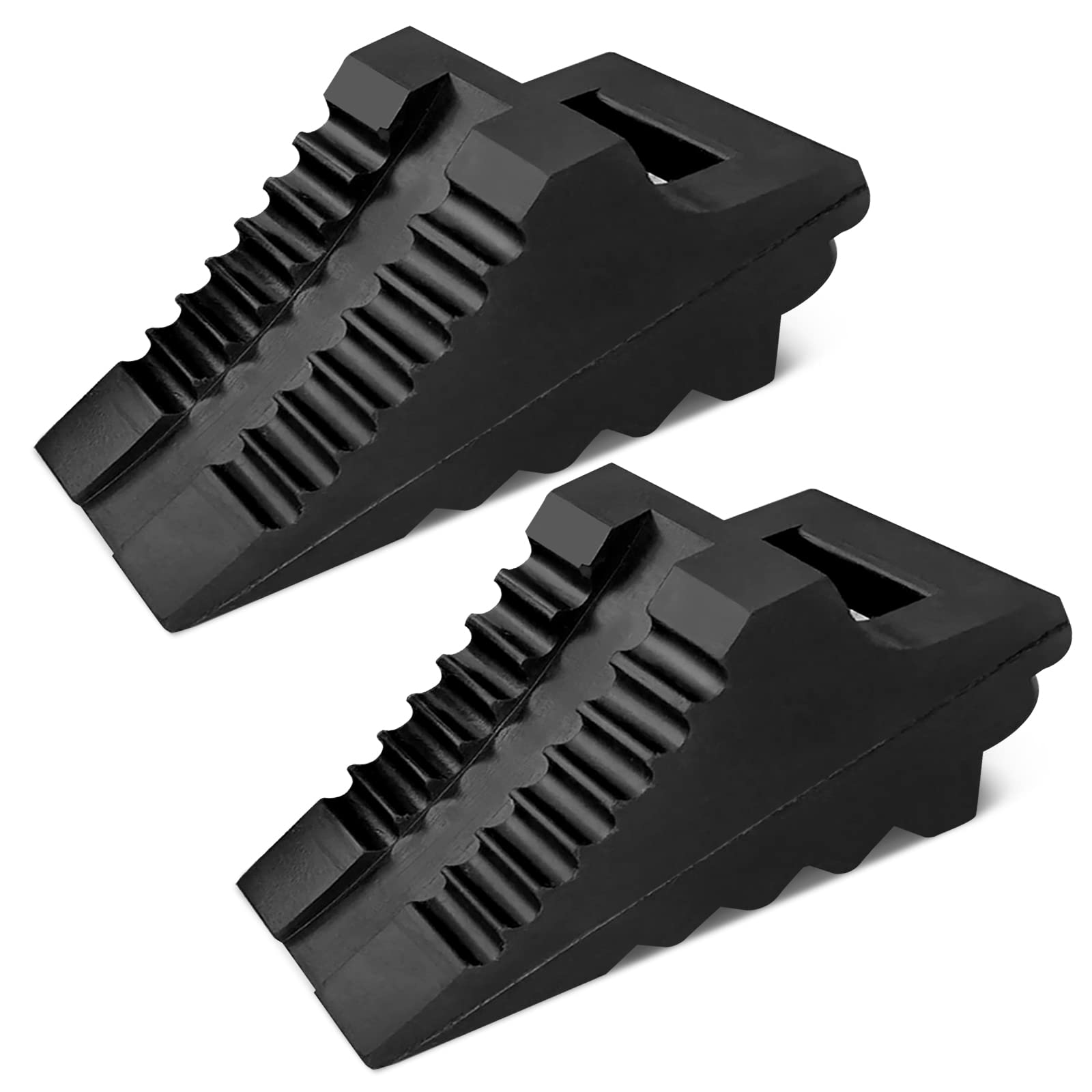 Roblock Solid Rubber Wheel Chocks Heavy Duty Trailer Chock -2 Pack Black, 8.6 Long X 3.7 Wide X 4.7 High For Car, Travel Tra