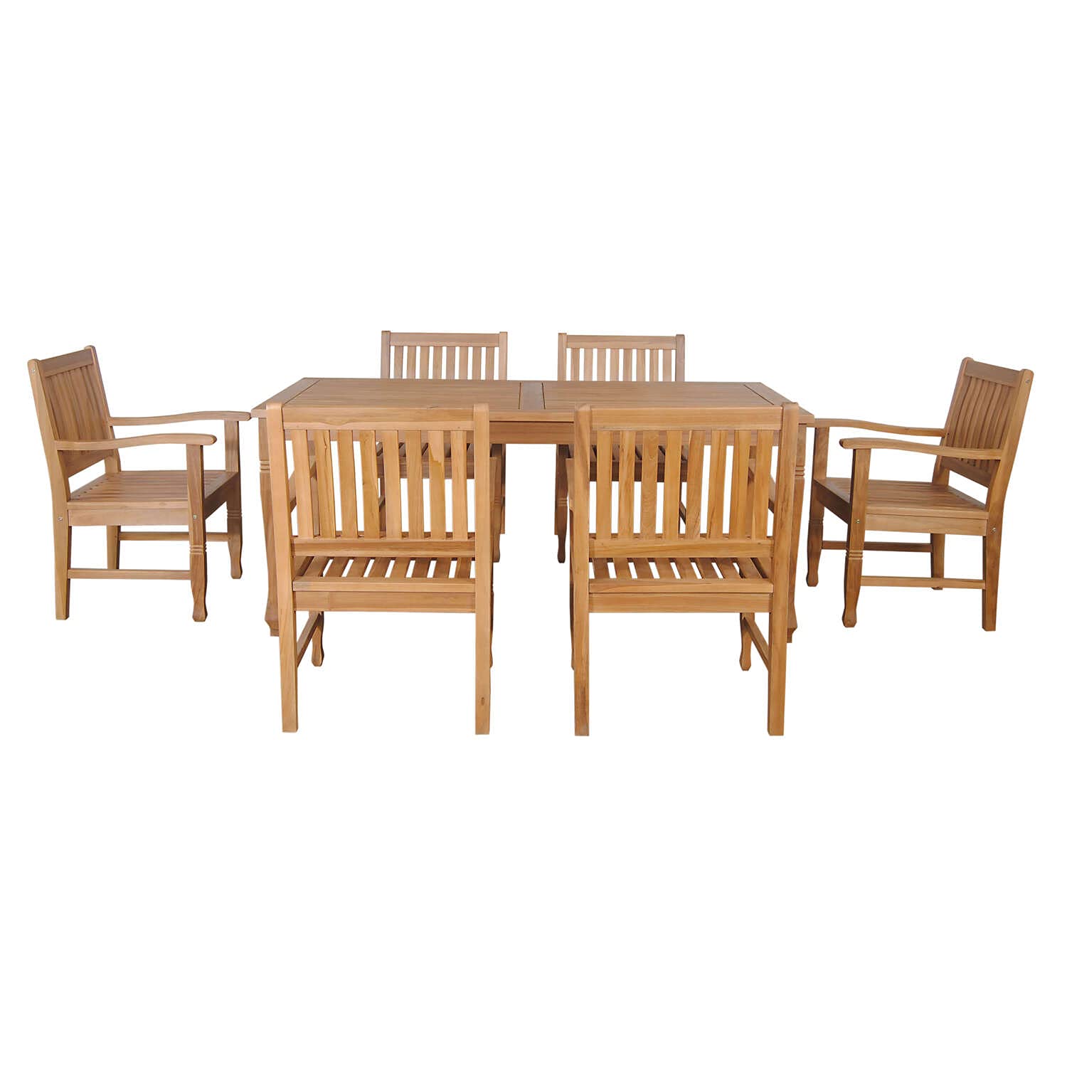 Anderson Teak Set-235 Rockford 7-Pieces Teak Dining Set, Natural