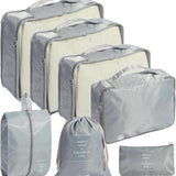 Vizaro Travel Organizer Pouch Packing Cubes For Clothes, 7Pcs Set (Grey)
