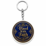 M Men Style Personalized Islamic Polymer Keychain With Custom Name Gold And Blue Skey2026683
