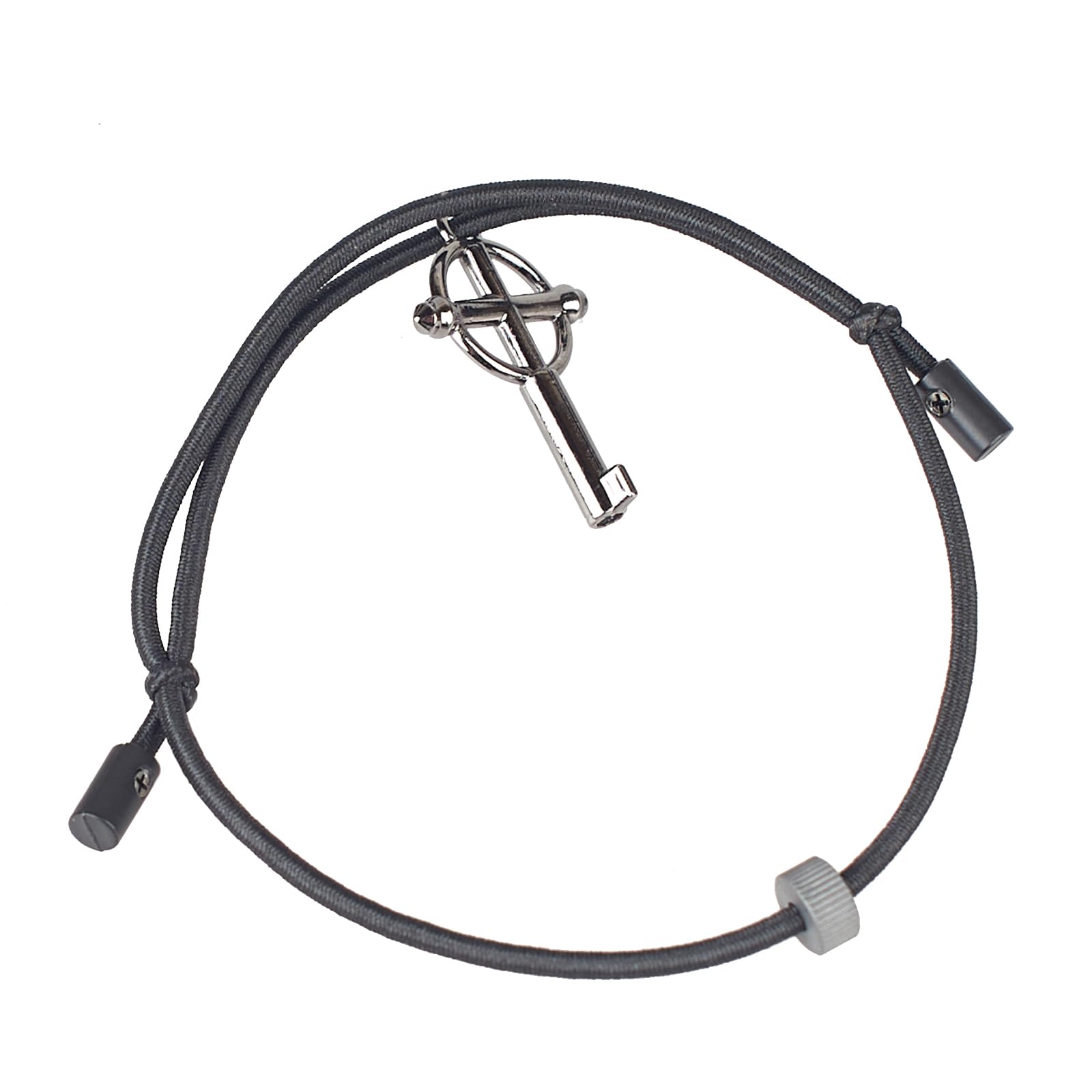 ECBANLI Escape Bracelet with Cross Universal Round Handcuff Key & Tungsten Bead - Car Window Breaker Wrist Strap Emergency Rescu