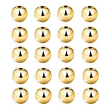 80pcs Gold Smooth Round Spacer Beads - Gold Plated Brass, Tarnish Resistant, Seamless Loose Connector Beads for DIY Bracelet Jew