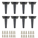 Smaxcn 8pcs 4 3/4 inch (12cm) Matte Black Metal Furniture Legs, Straight Metal Cabinet Legs with Level Feet