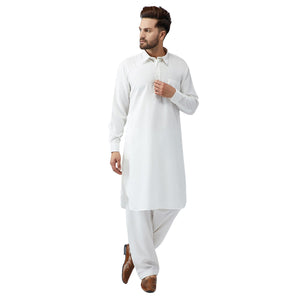 Sojanya (Since 1958 Men'S White Cotton Kurta Pathani Set Size M