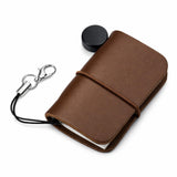 Styquenzer Miniature Travelers Notebook, 1.9inch x 1.3inch Handmade Tiny Leather Travels Notebook Vintage Leather Cover with Book Inse