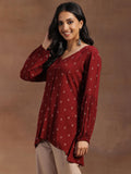 Libas Women'S Pure Cotton Regular Kurti (29131_Maroon Maroon L