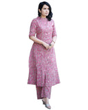 Gosriki Women'S Rayon Blend Straight Printed Kurta With Pant (Kasit Pink-Gs_L_Pink_Large),Pink,,B0DBM2SFJ8