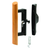 PrimeLine C 1107 Black Diecast with Hardwood Handle Surface Hook Sliding Patio Door (Single Pack)