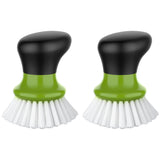 MR.SIGA Dish Scrub Brush, Palm Brush Dish Scrubber with Ergonomic Grip, Kitchen Brushes for Dishes, Green, Pack of 2